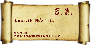 Bancsik Mária névjegykártya
